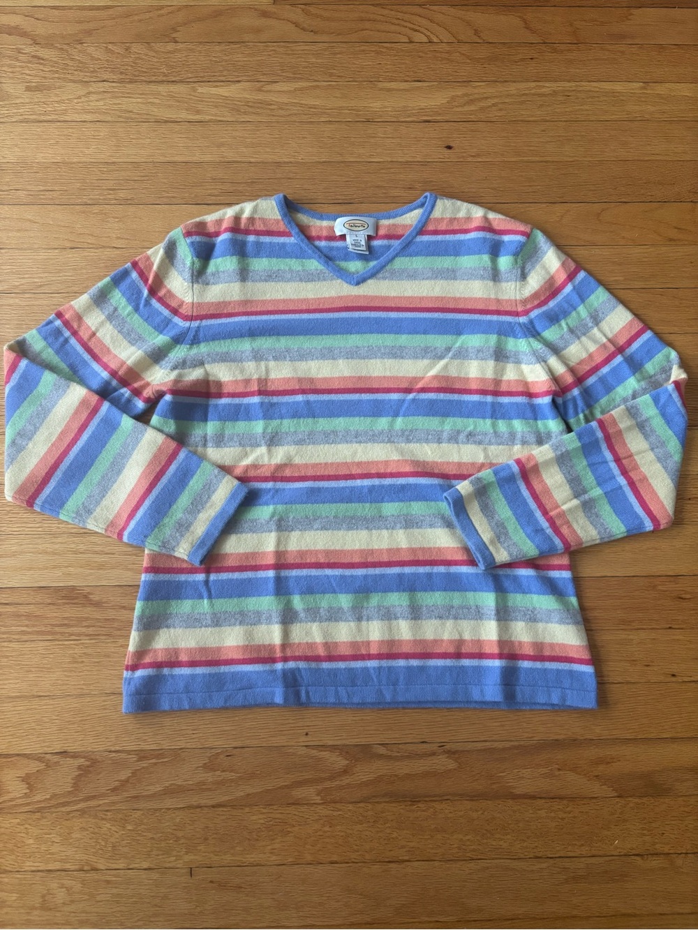 Talbots 100% cashmere multicolor striped sweater